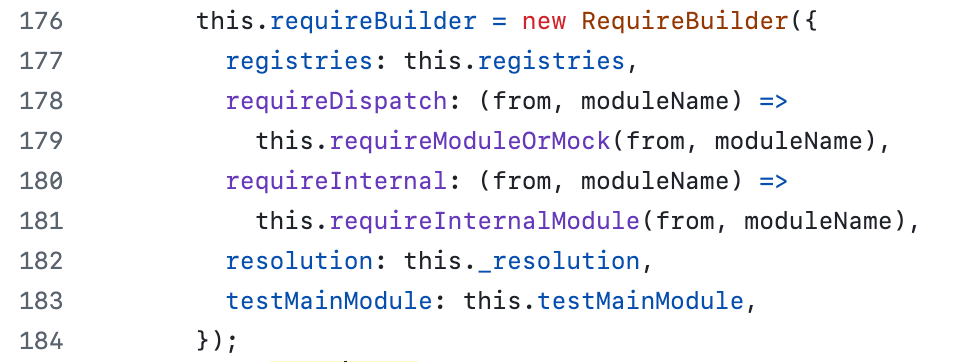 Runtime 클래스 생성자에서 requireBuilder 인스턴스를 만드는 부분